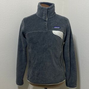 Patagonia Womens Re-Tool Snap-T Fleece Jacket Sweater Pullover Gray Size Small